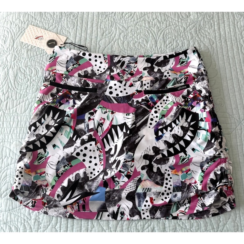 Swingdish Womens Ladies Tempo Olivia Golf Tennis Skort Geometric  NWT Small